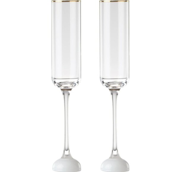 kate spade new york Happily Ever After Toasting Champagne Flutes, Set Of 2, NIB - Picture 3 of 6